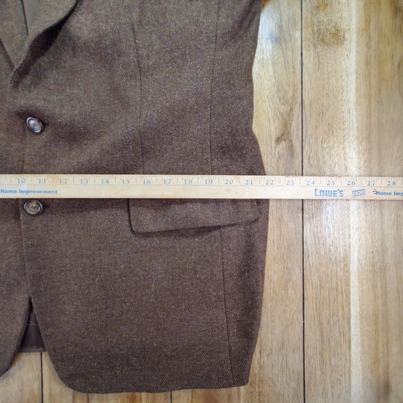 VTG Brooks Brothers Loro Piana Cashmere Blazer Mens 43R Brown Coarsehair Italy - Picture 9 of 13